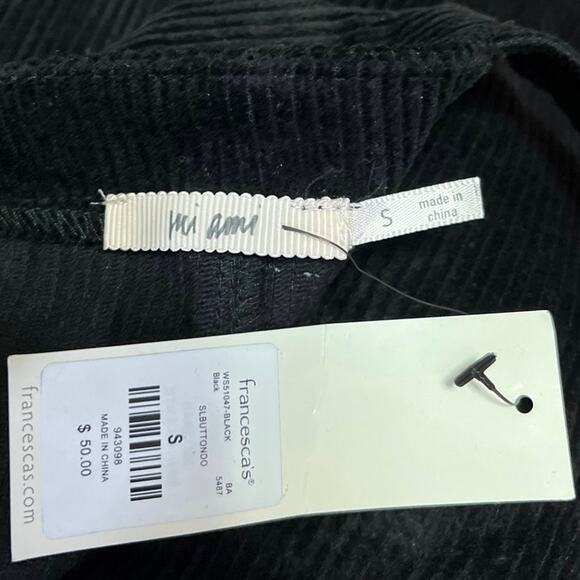 NEW Francesca's Jessie Black Corduroy Jumper Pinafore Mini Overalls Dress S - Picture 4 of 5